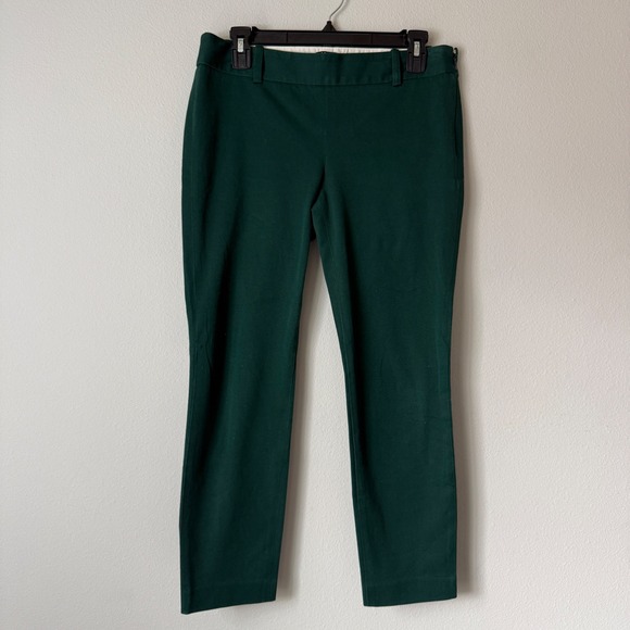 J. Crew Pants - J.Crew‎ City Fit Stretch Pants Forest Green Side Zip Trousers 28637 Womens 6